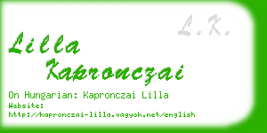 lilla kapronczai business card